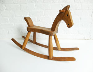 Vintage Wooden Children's Rocking Horse Kay Bojesen, Denmark 1950s