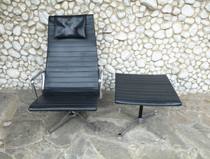 EA 124 Aluminium Group chair & EA 125 ottoman, Charles & Ray Eames for Herman Miller 1960s