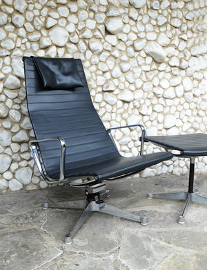 EA 124 Aluminium Group chair & EA 125 ottoman, Charles & Ray Eames for Herman Miller 1960s