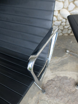 EA 124 Aluminium Group chair & EA 125 ottoman, Charles & Ray Eames for Herman Miller 1960s