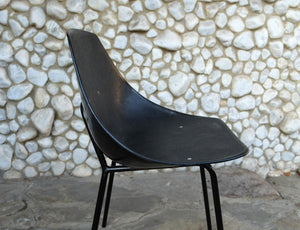 Black coquillage chair by Pierre Guariche for Meurop 1960s