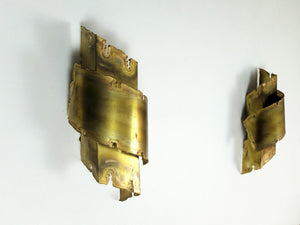 Danish Brutalist Wall Lights by Svend Aage Holm Sorensen for Holm Sorensen, Set of 2