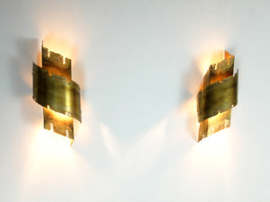 Danish Brutalist Wall Lights by Svend Aage Holm Sorensen for Holm Sorensen, Set of 2