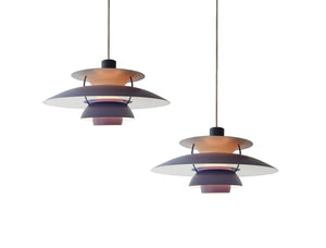 Vintage PH5 Violet Pendants by Poul Henningsen for Louis Poulsen, Set of 2