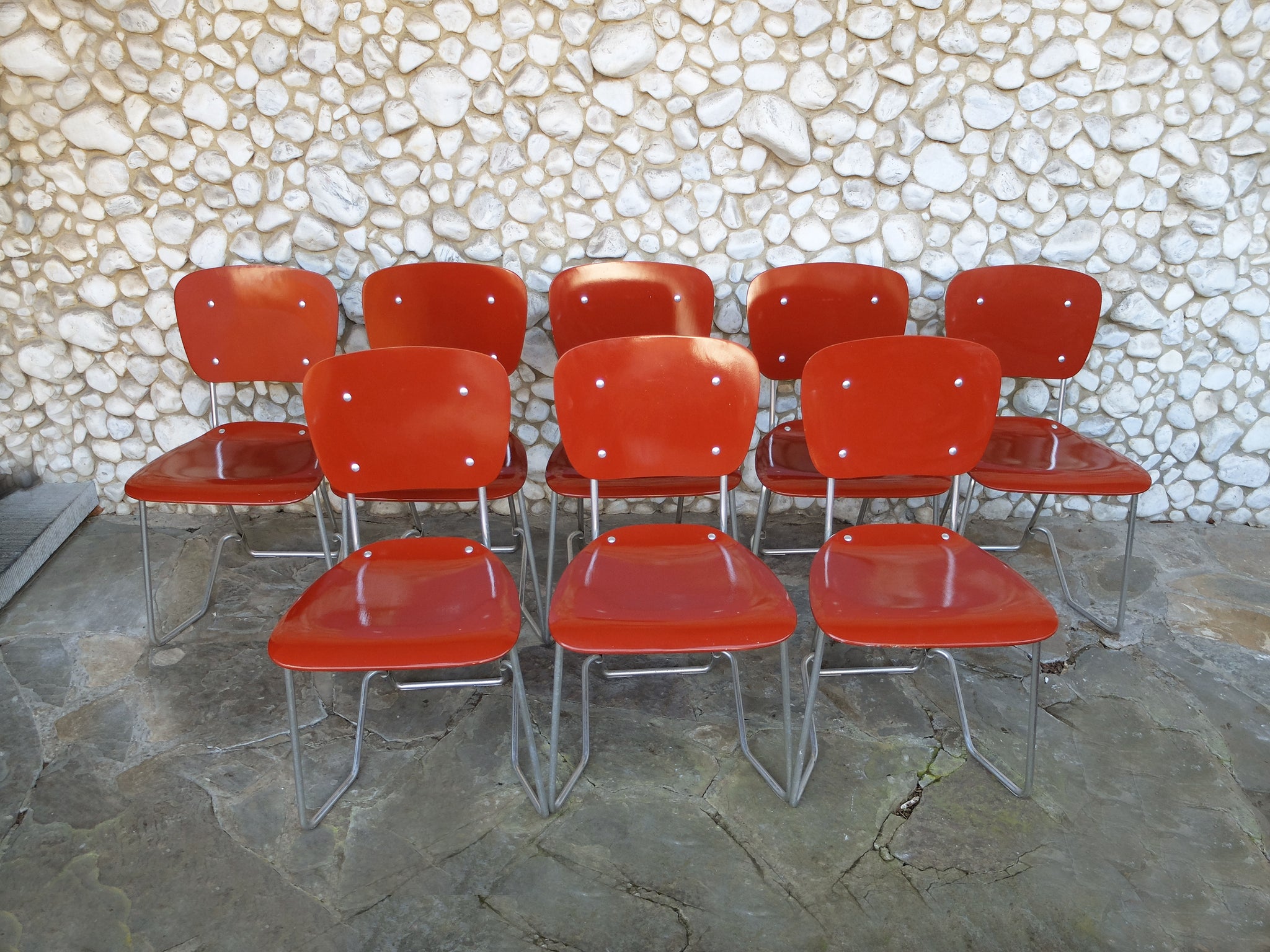 Aluminum & Birch Aluflex Dining Chairs by Armin Wirth. for Ph. Zieringer KG, Set of 8