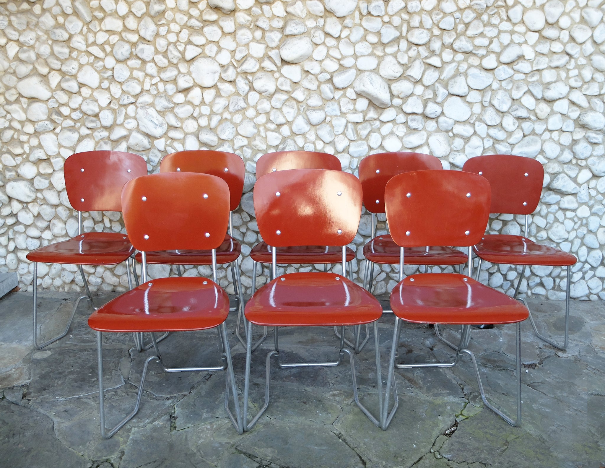 Aluminum & Birch Aluflex Dining Chairs by Armin Wirth. for Ph. Zieringer KG, Set of 8