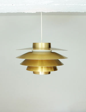 Verona Brass Pendant Lamp, brushed Gold Finish by Svend Middelboe for Nordic Solar, Denmark