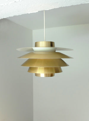 Verona Brass Pendant Lamp, brushed Gold Finish by Svend Middelboe for Nordic Solar, Denmark