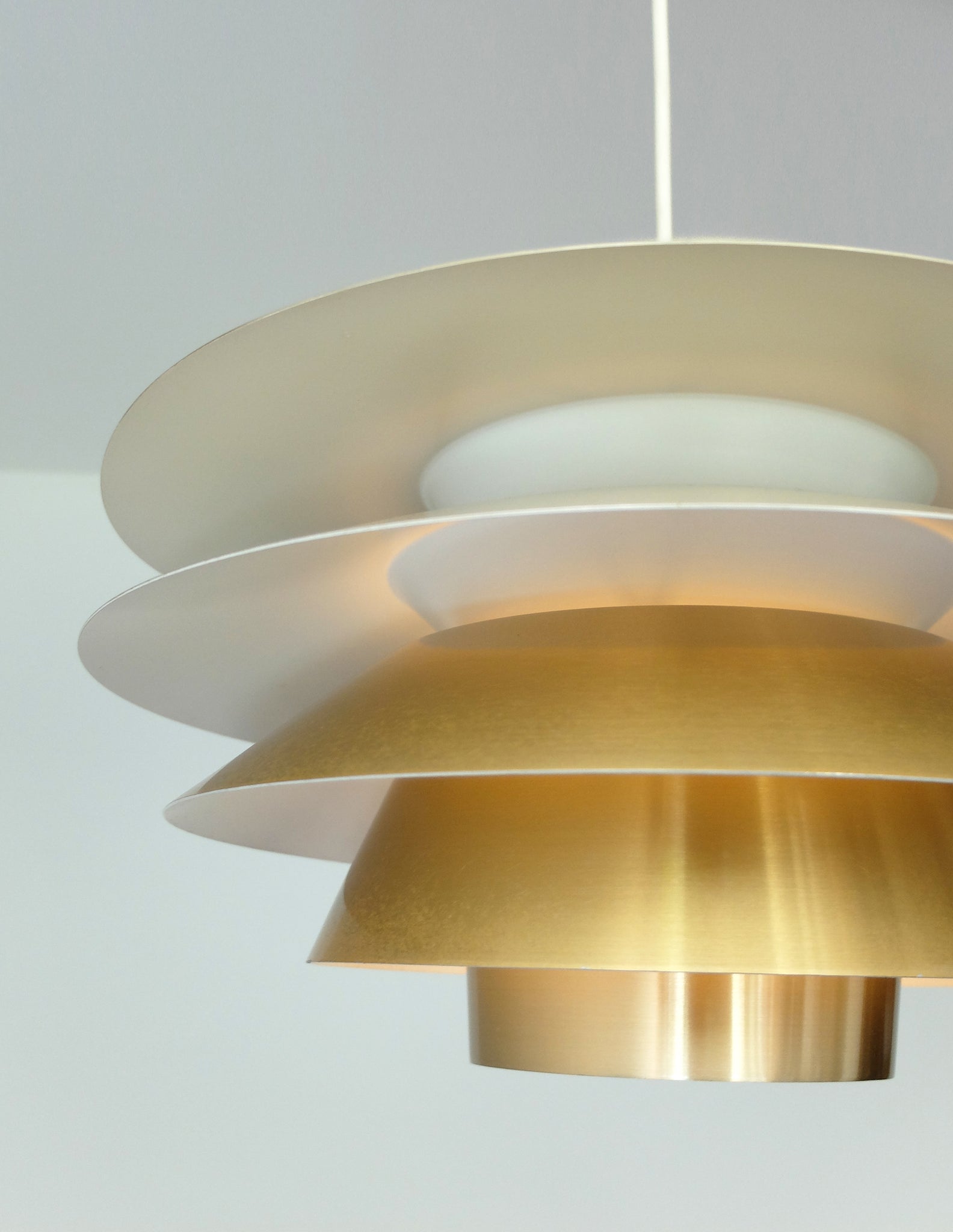 Verona Brass Pendant Lamp, brushed Gold Finish by Svend Middelboe for Nordic Solar, Denmark