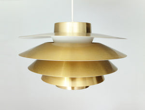 Verona Brass Pendant Lamp, brushed Gold Finish by Svend Middelboe for Nordic Solar, Denmark