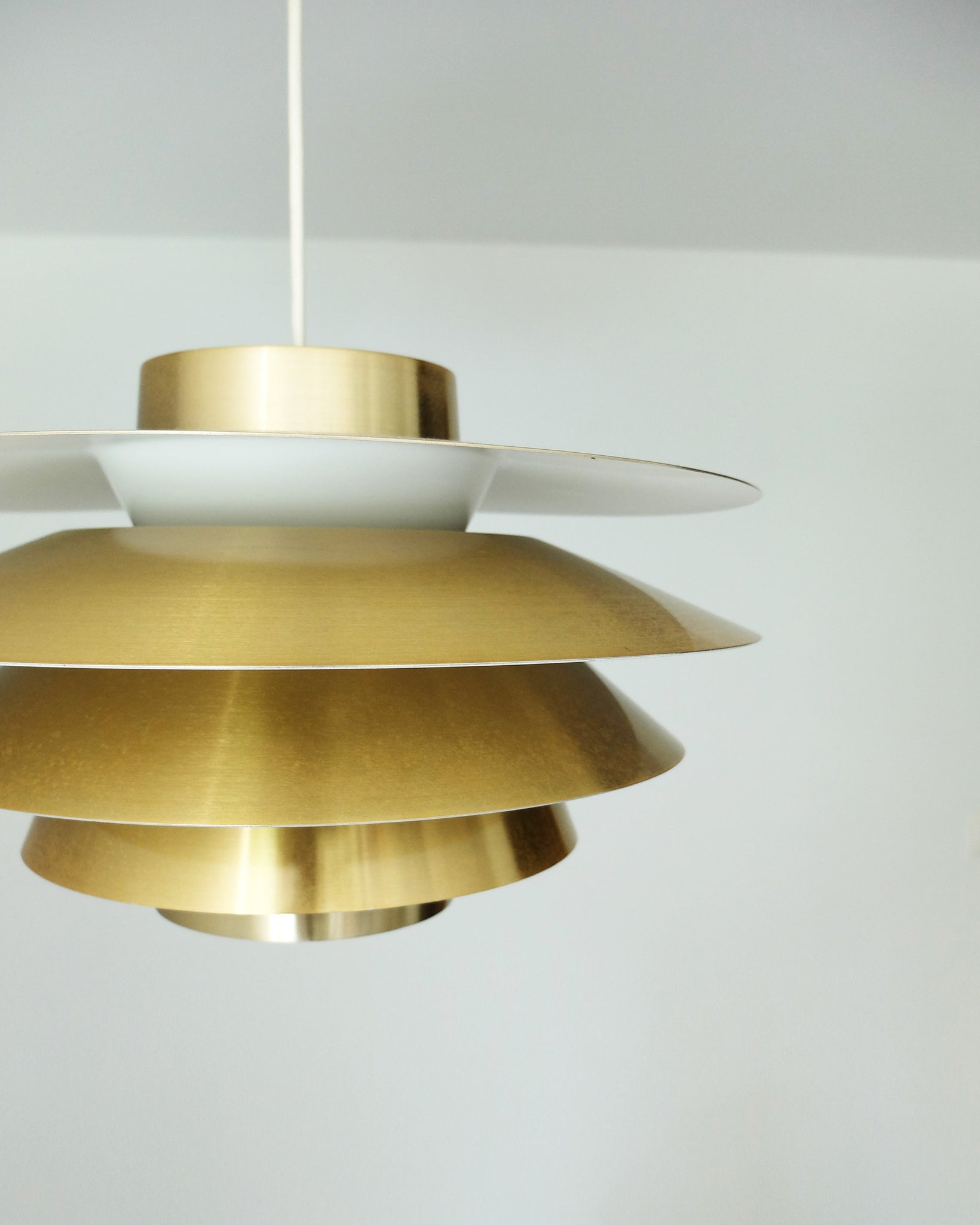 Verona Brass Pendant Lamp, brushed Gold Finish by Svend Middelboe for Nordic Solar, Denmark