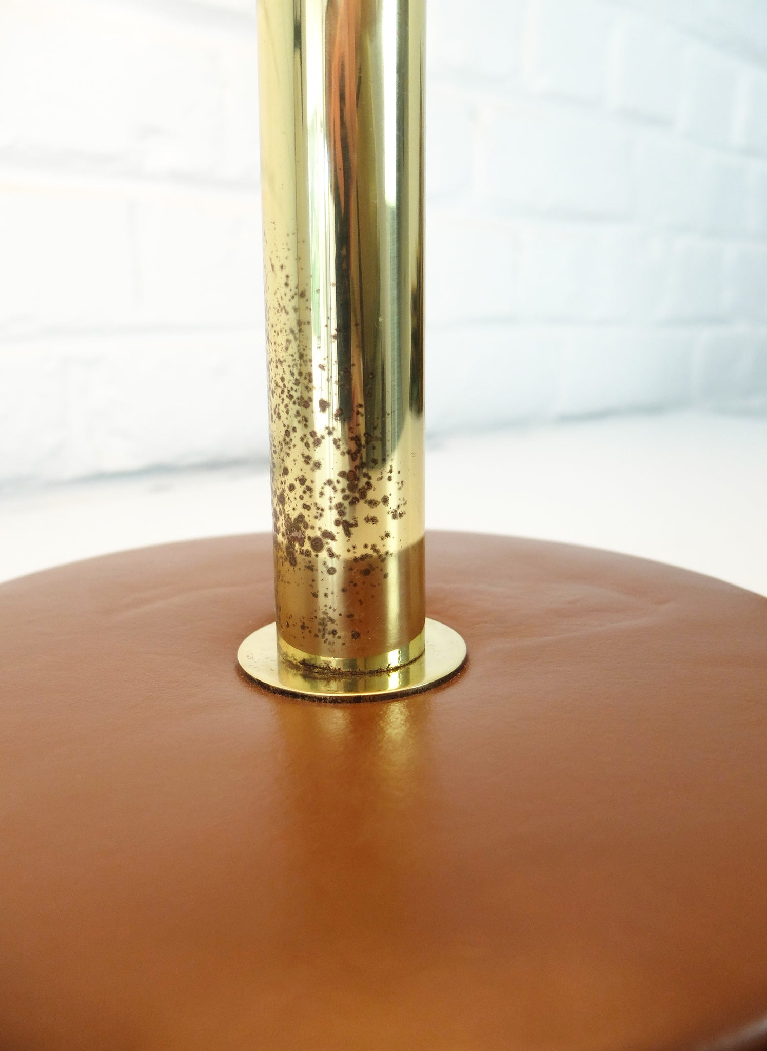 Bumling Brass & Leather Table Lamp by Anders Pehrson for Ateljé Lyktan, 1960s