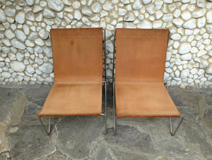 Pair of Bachelor Chairs and Ottoman by Verner Panton for Fritz Hansen, 1950s-1960s