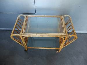 Danish Bamboo serving bar trolley from the 1950s, Denmark