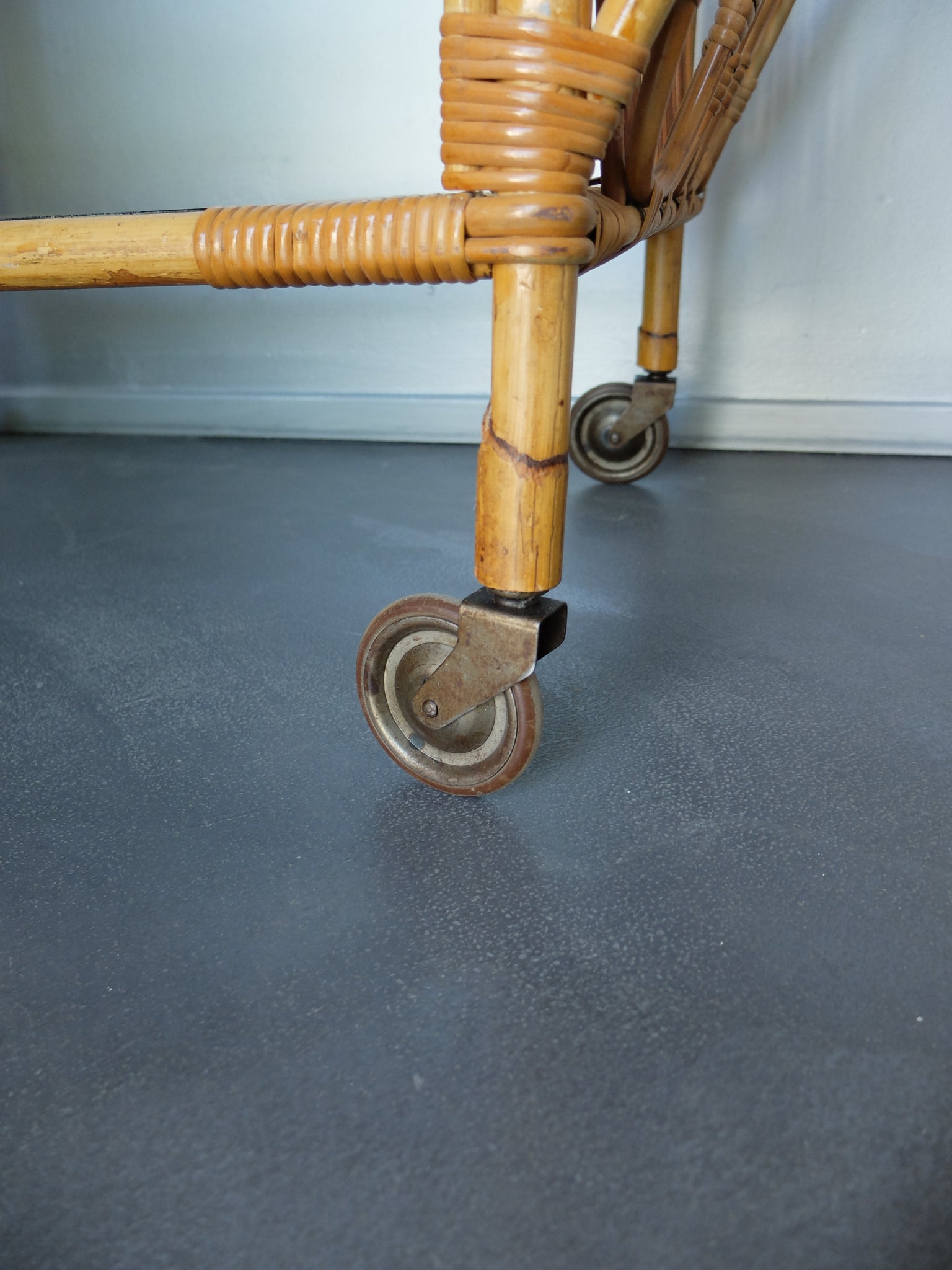 Danish Bamboo serving bar trolley from the 1950s, Denmark