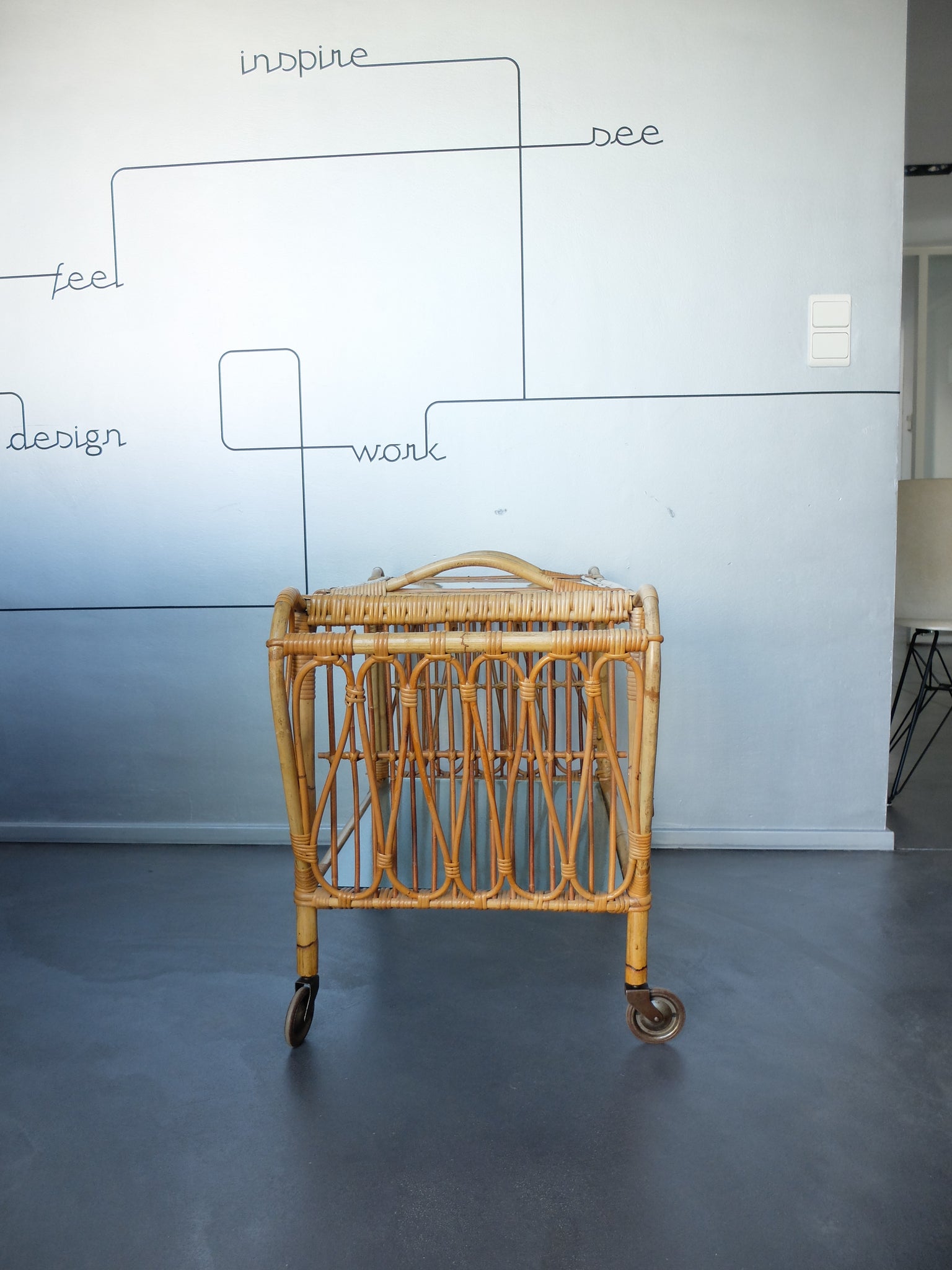 Danish Bamboo serving bar trolley from the 1950s, Denmark