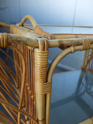 Danish Bamboo serving bar trolley from the 1950s, Denmark