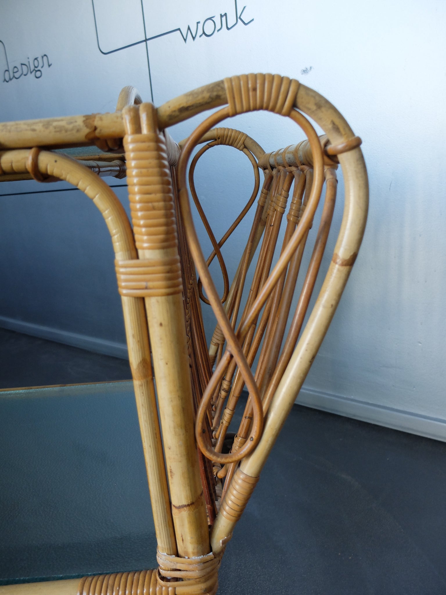 Danish Bamboo serving bar trolley from the 1950s, Denmark