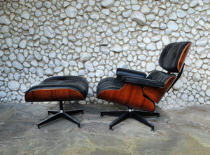 Rosewood Lounge Chair and Ottoman by Ray & Charles Eames for Herman Miller, 1970s