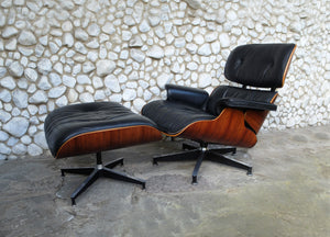 Rosewood Lounge Chair and Ottoman by Ray & Charles Eames for Herman Miller, 1970s