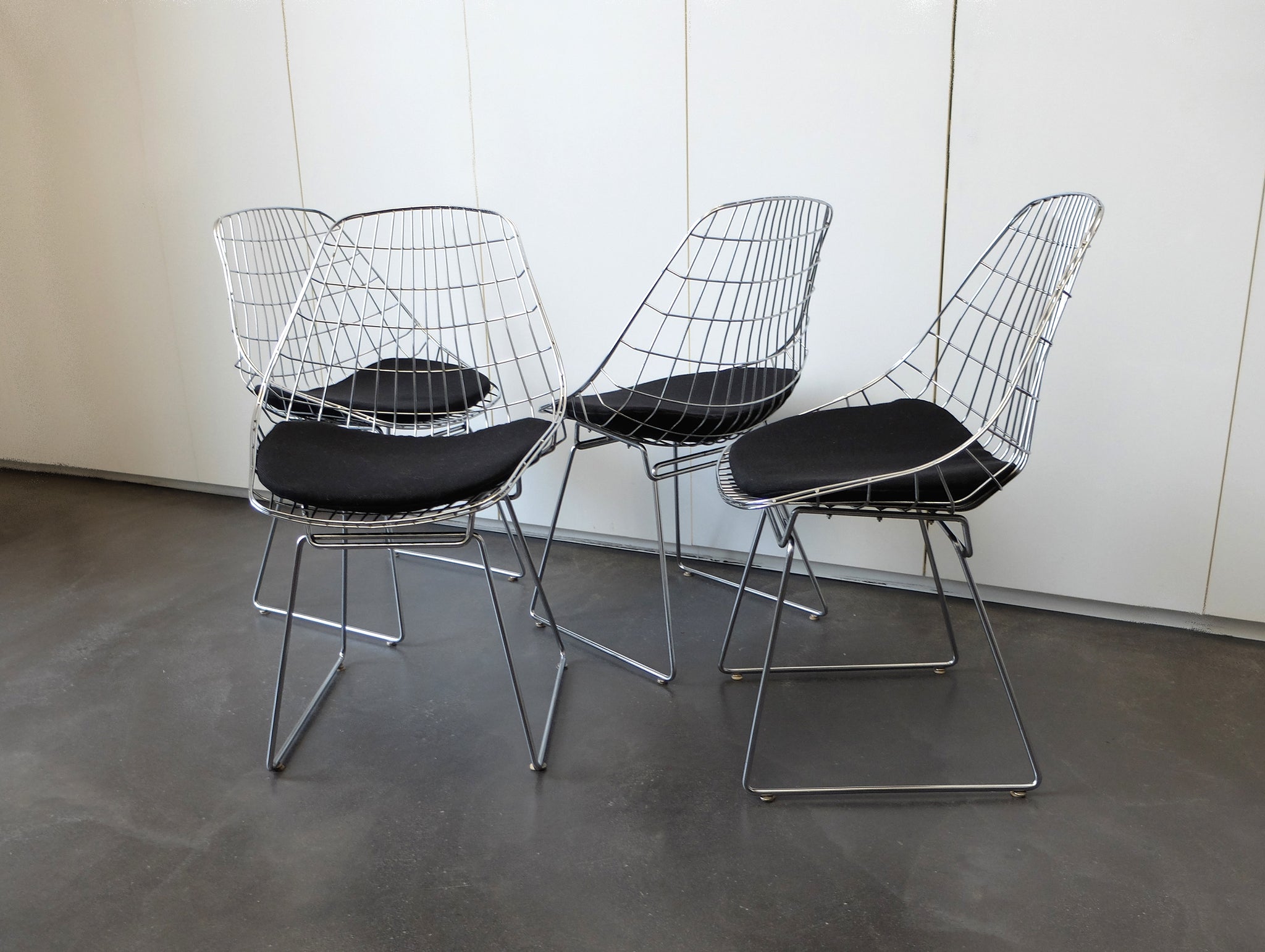 Model SM05 chromed Dining Chairs by Cees Braakman for Pastoe, Set of 4