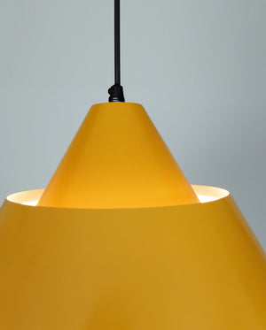 Mid-Century Danish Zone Pendant Lamp in Bahama Yellow by Jo Hammerborg for Fog & Mørup, 1960s