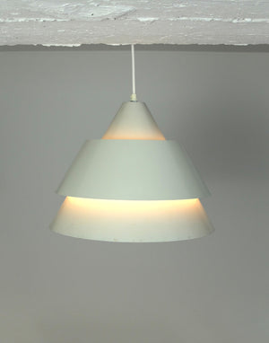 Mid-Century Danish Zone Pendant Lamp in light grey by Jo Hammerborg for Fog & Mørup, 1960s