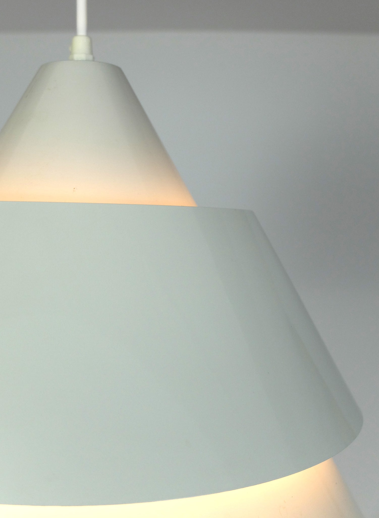 Mid-Century Danish Zone Pendant Lamp in light grey by Jo Hammerborg for Fog & Mørup, 1960s