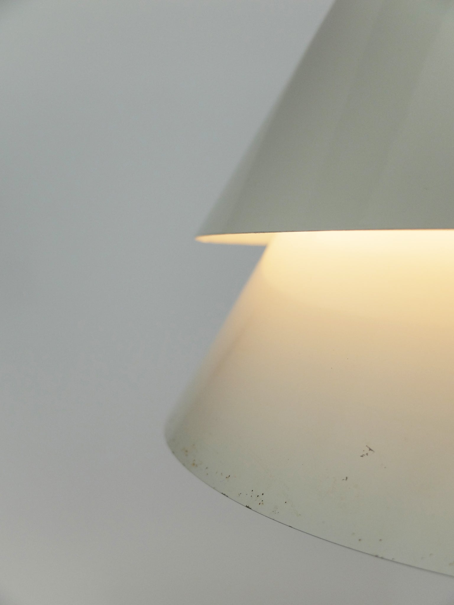 Mid-Century Danish Zone Pendant Lamp in light grey by Jo Hammerborg for Fog & Mørup, 1960s