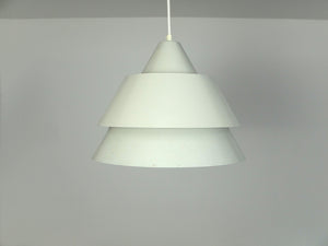 Mid-Century Danish Zone Pendant Lamp in light grey by Jo Hammerborg for Fog & Mørup, 1960s