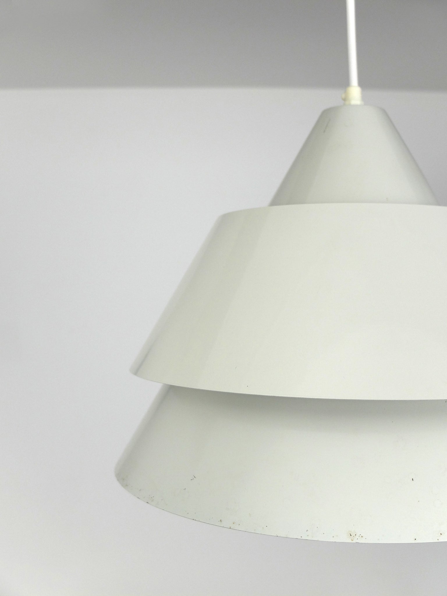 Mid-Century Danish Zone Pendant Lamp in light grey by Jo Hammerborg for Fog & Mørup, 1960s