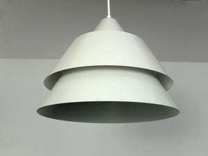 Mid-Century Danish Zone Pendant Lamp in light grey by Jo Hammerborg for Fog & Mørup, 1960s