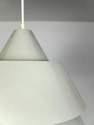 Mid-Century Danish Zone Pendant Lamp in light grey by Jo Hammerborg for Fog & Mørup, 1960s