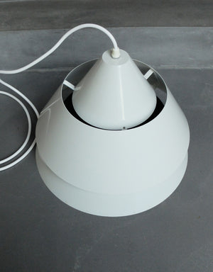 Mid-Century Danish Zone Pendant Lamp in light grey by Jo Hammerborg for Fog & Mørup, 1960s