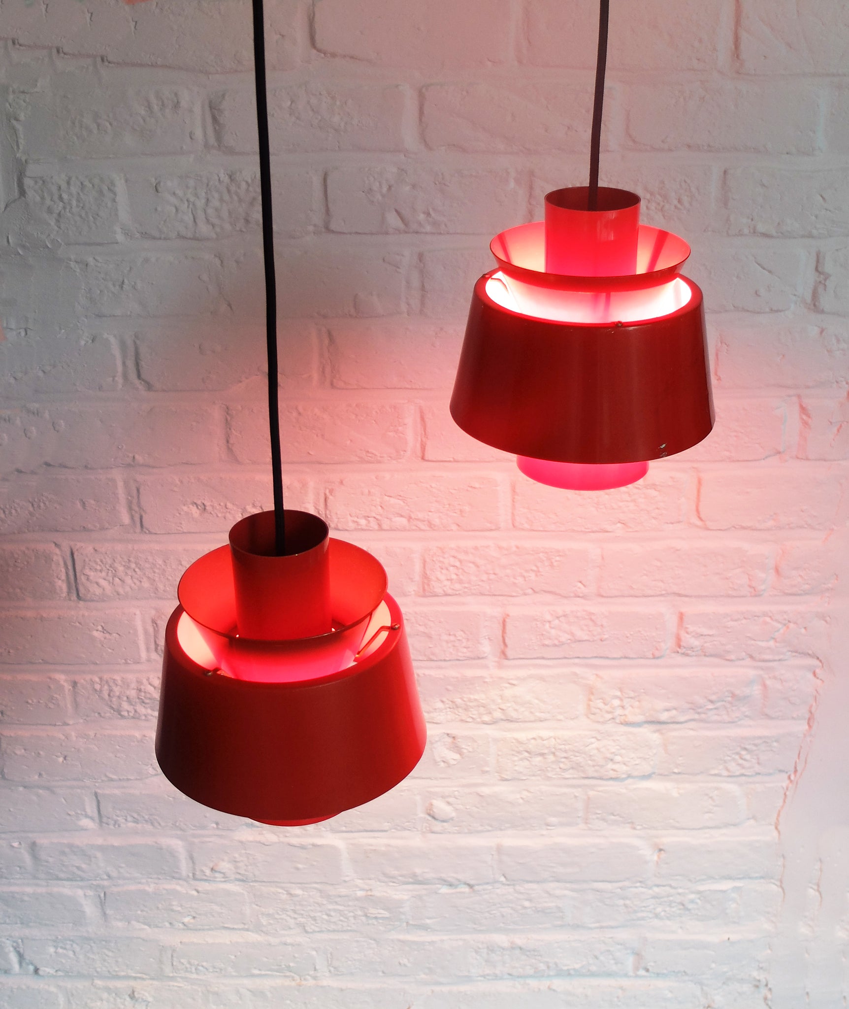 Danish Pendant Lamps by Jørn Utzon for Nordisk Solar, 1960s, Set of 2