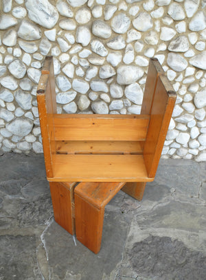 Pair of Pine Stools by Charlotte Perriand for Les Arcs 1960s