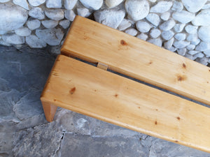 Vintage Pine Les Arcs bench by Charlotte Perriand, 1960s