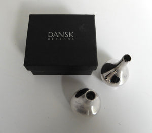 Pair of Dansk Designs Candle Holders “teardrops” silver plated