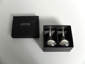 Pair of Dansk Designs Candle Holders “teardrops” silver plated