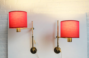 Pair of Scandinavian V-393 Wall-Lights in brass by Hans-Agne Jakobsson, Markaryd, Sweden