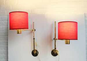 Pair of Scandinavian V-393 Wall-Lights in brass by Hans-Agne Jakobsson, Markaryd, Sweden