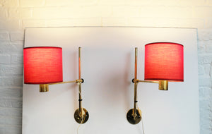 Pair of Scandinavian V-393 Wall-Lights in brass by Hans-Agne Jakobsson, Markaryd, Sweden