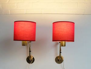 Pair of Scandinavian V-393 Wall-Lights in brass by Hans-Agne Jakobsson, Markaryd, Sweden