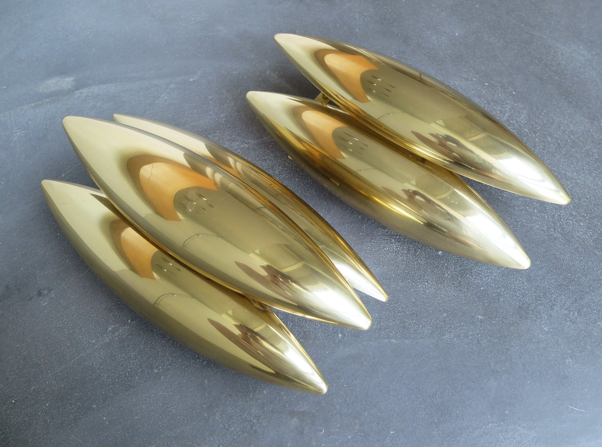 Mid-Century Brass Kastor Wall Lights, Jo Hammerborg for Fog &Morup, Denmark, pair