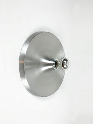 Mid-Century Brushed Aluminium Sconce from Les Arcs Station by Charlotte Perriand