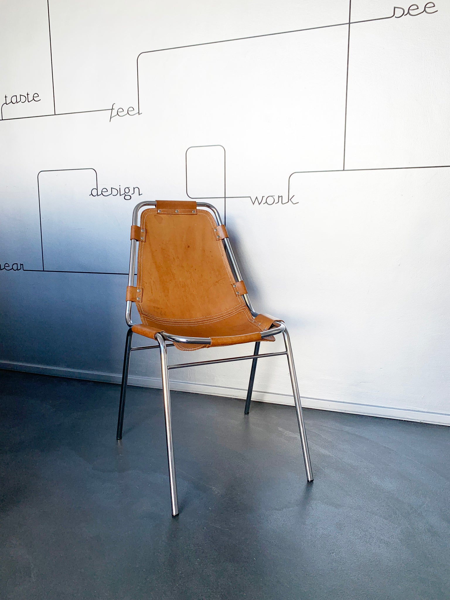 Vintage Les Arcs Dining Chair by Charlotte Perriand N°1, 1960s