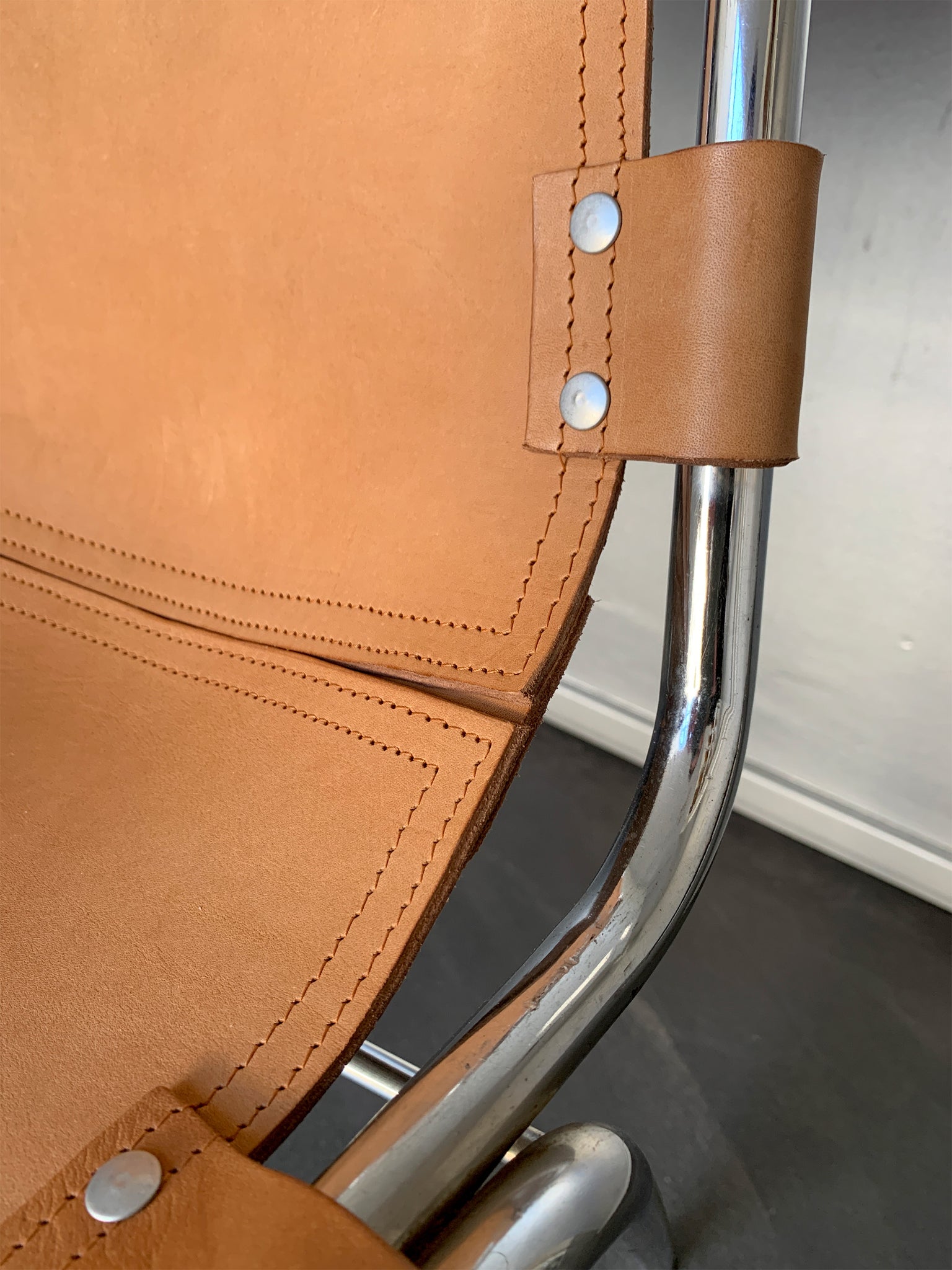 Vintage Les Arcs leather chair, Charlotte Perriand selection, 1960