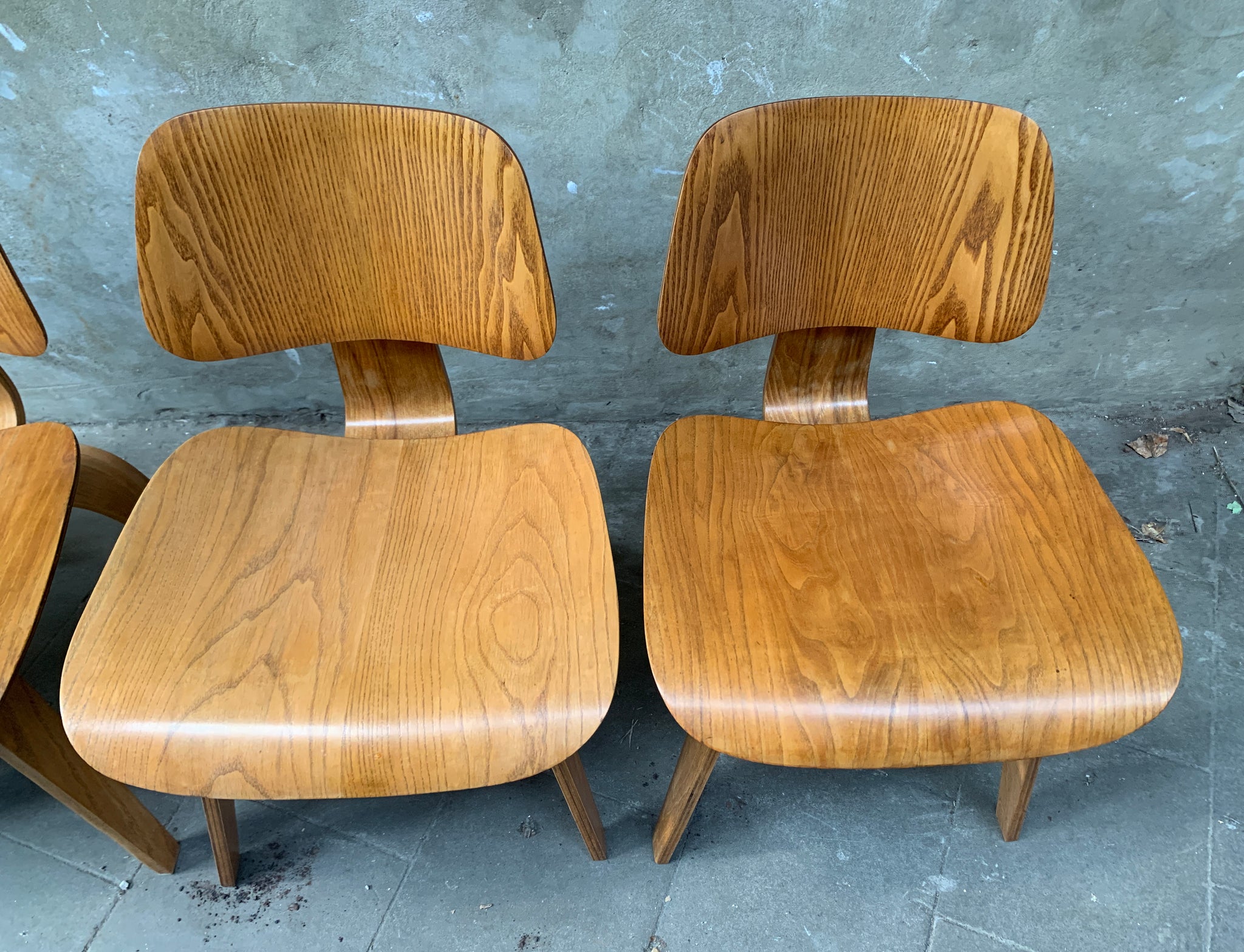 DCW Chairs by Charles & Ray Eames for Evans / Herman Miller Ash, 1940s, Set of 4