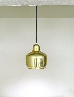 Vintage Golden Bell Pendant Lamp by Alvar Aalto for Louis Poulsen, 1960s