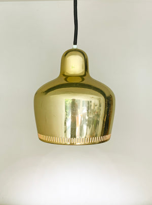 Vintage Golden Bell Pendant Lamp by Alvar Aalto for Louis Poulsen, 1960s